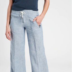 Athleta Cabo Linen Wide Leg Pant Size 8
